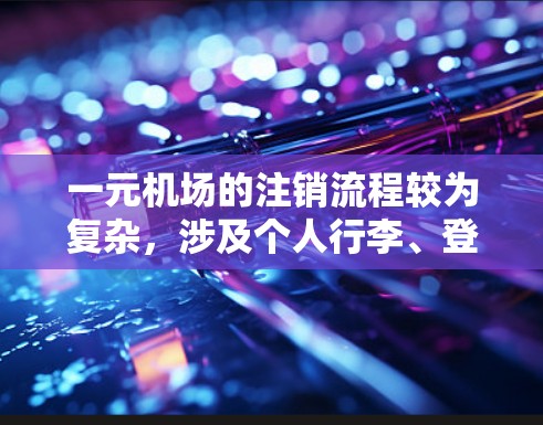 一元机场的注销流程较为复杂，涉及个人行李、登机前行李处理以及企业领票等环节。以下是一个详细的步骤指南，帮助您顺利完成注销